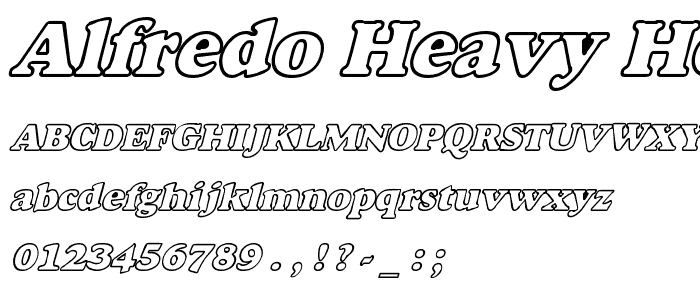 Alfredo Heavy Hollow Wide Bold Italic police